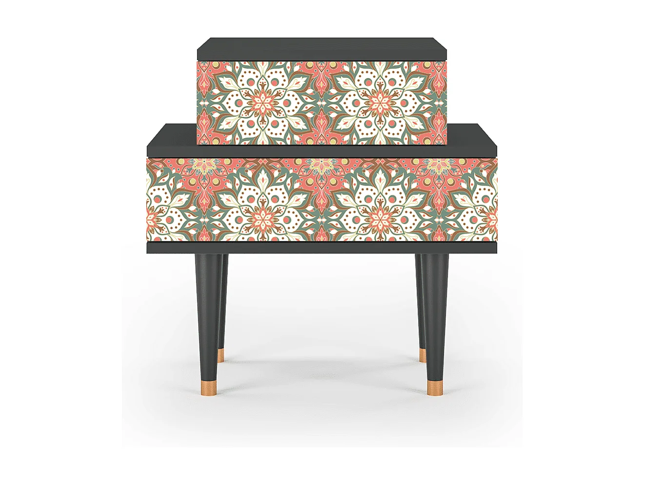 Stolik nocny - 58х58х41 cm - NS1 - Peach Grove, Antracyt