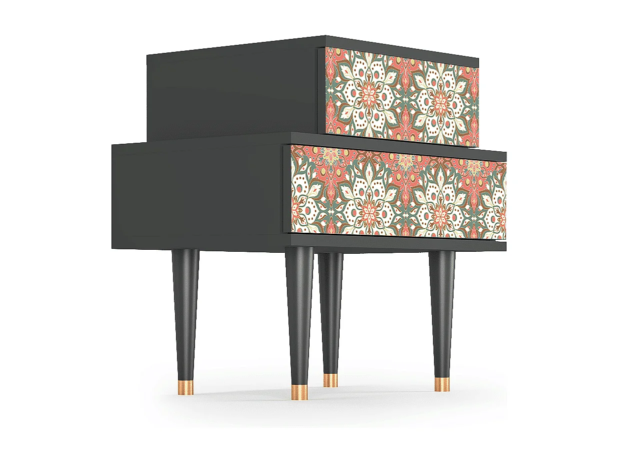 Stolik nocny - 58х58х41 cm - NS1 - Peach Grove, Antracyt