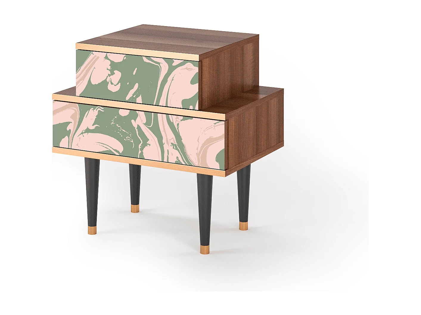 Table de nuit - 58х58х41 cm - NS1 - Aquarelle, Noyer
