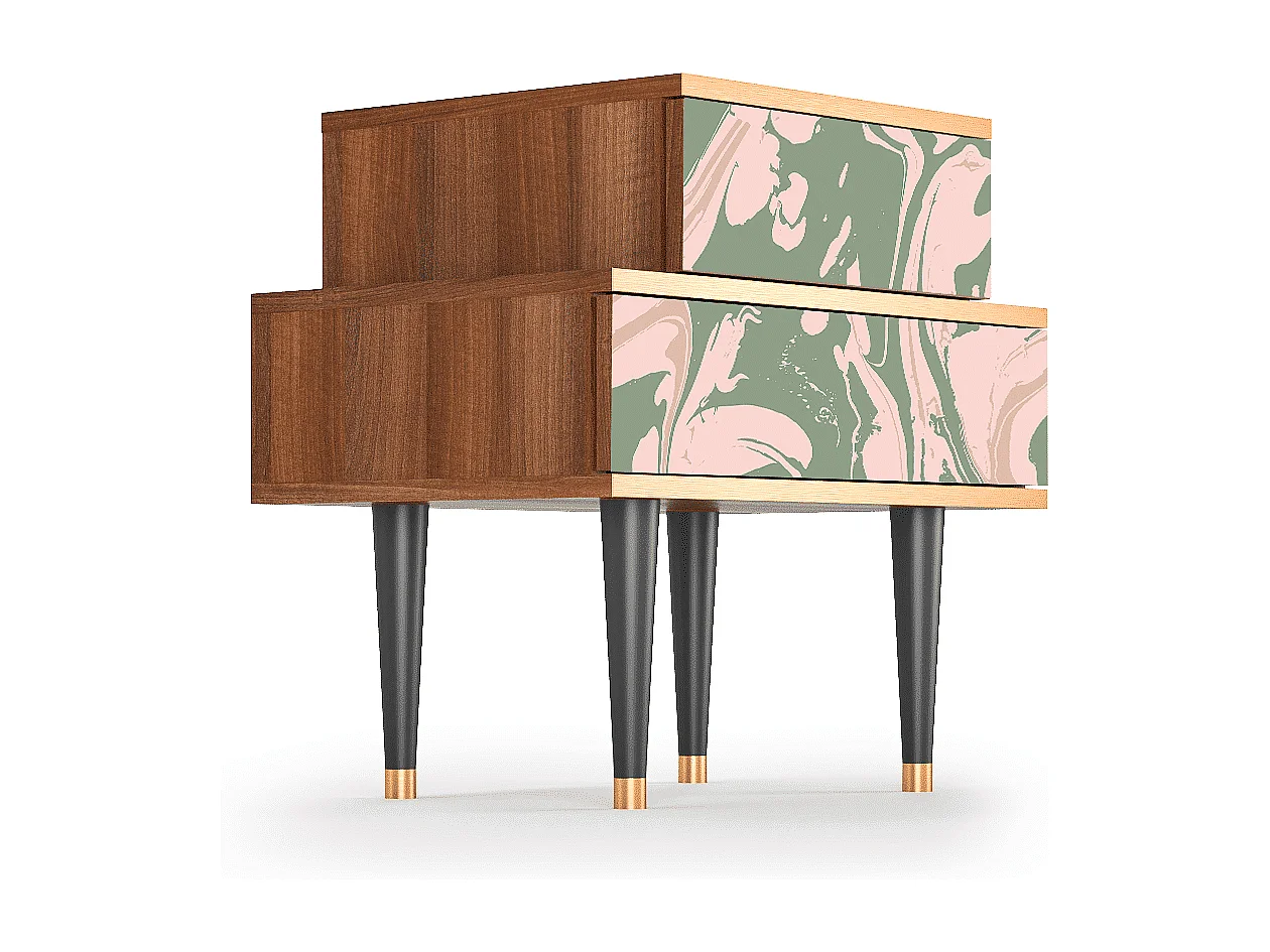 Table de nuit - 58х58х41 cm - NS1 - Aquarelle, Noyer