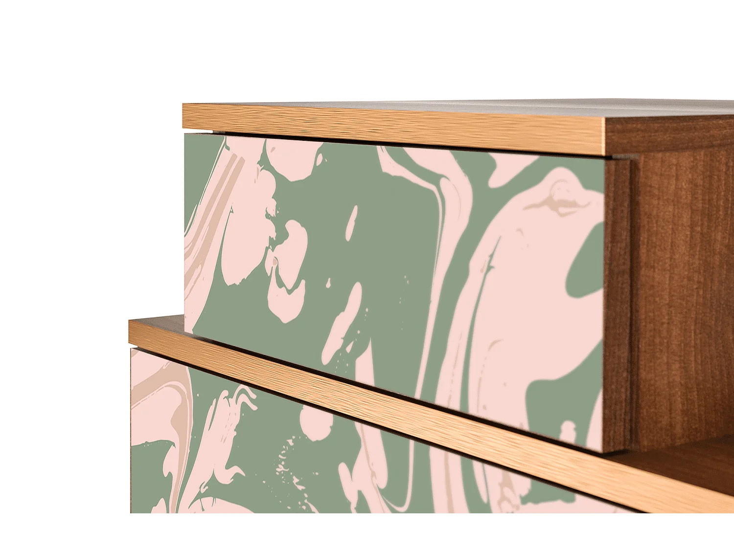 Table de nuit - 58х58х41 cm - NS1 - Aquarelle, Noyer