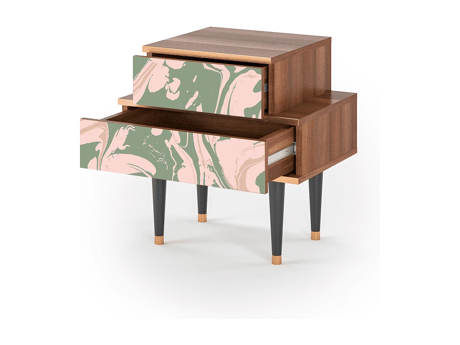 Table de nuit - 58х58х41 cm - NS1 - Aquarelle, Noyer