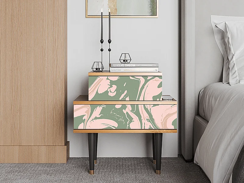 Table de nuit - 58х58х41 cm - NS1 - Aquarelle, Noyer