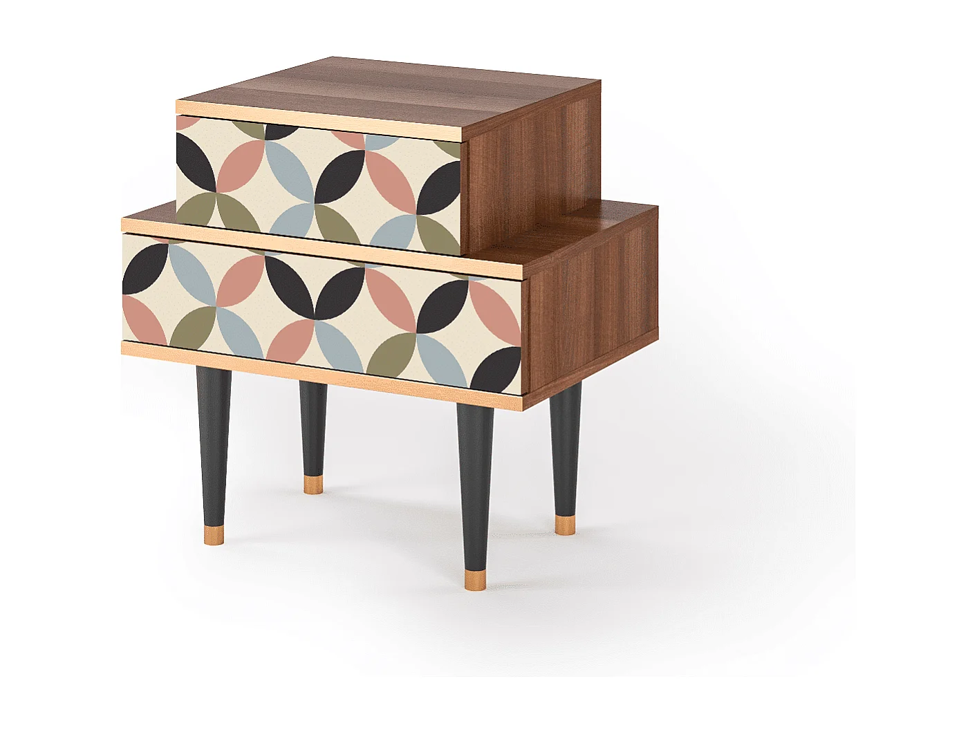 Stolik nocny - 58х58х41 cm - NS1 - Butterfly Effect, Orzech