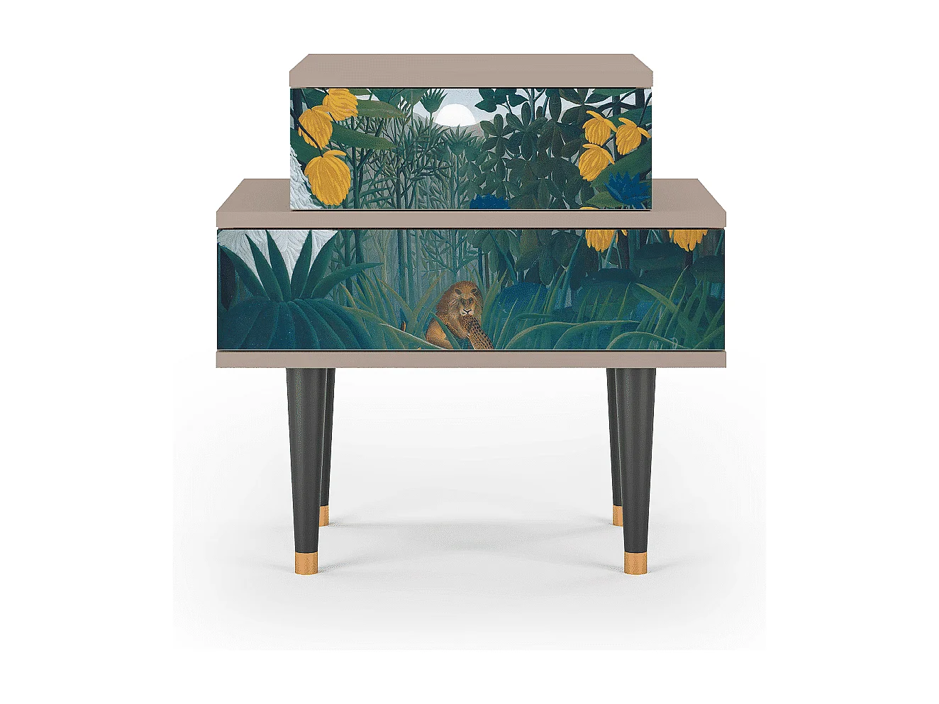 Stolik nocny - 58х58х41 cm - NS1 - The Repast of the Lion, Latte