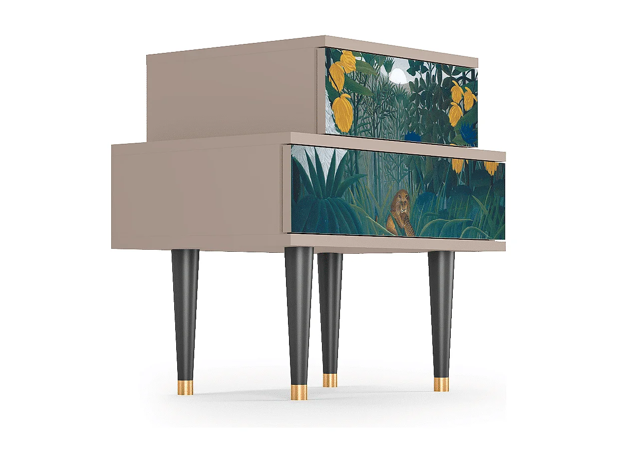 Stolik nocny - 58х58х41 cm - NS1 - The Repast of the Lion, Latte