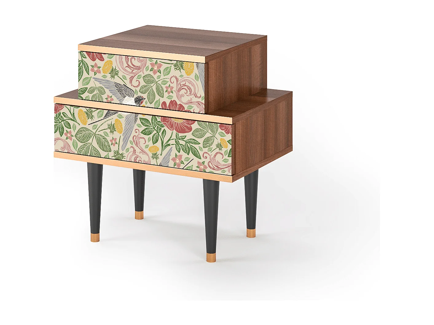 Table de nuit - 58х58х41 cm - NS1 - Spring Swallow, Noyer