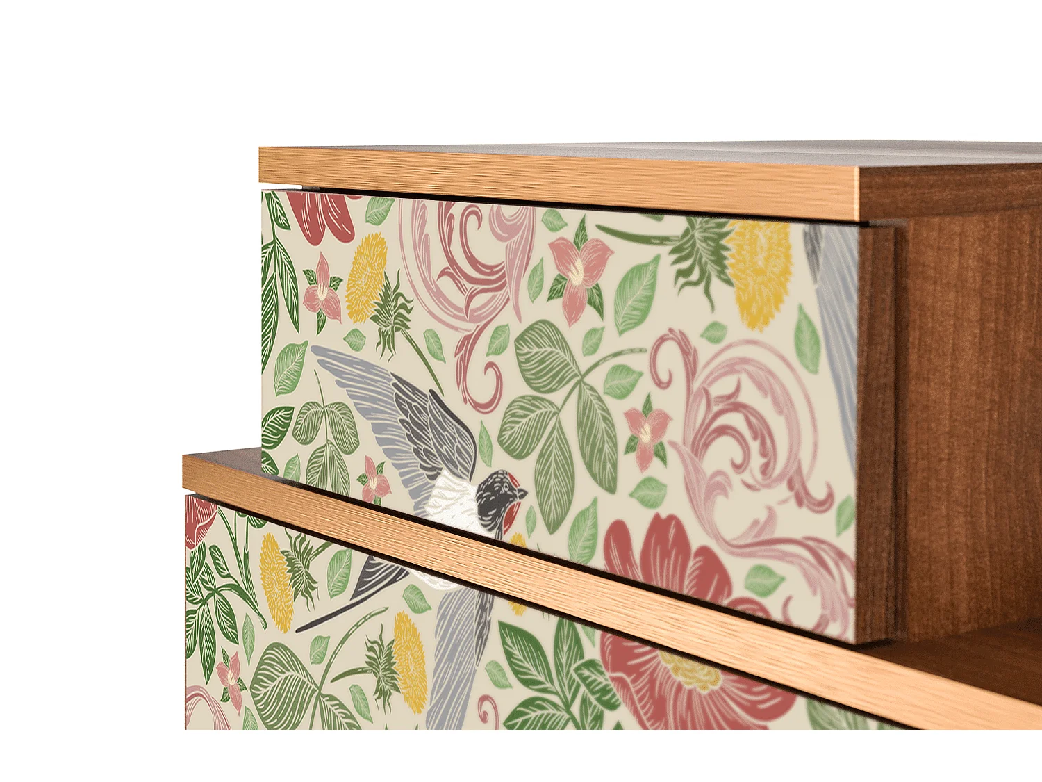 Table de nuit - 58х58х41 cm - NS1 - Spring Swallow, Noyer