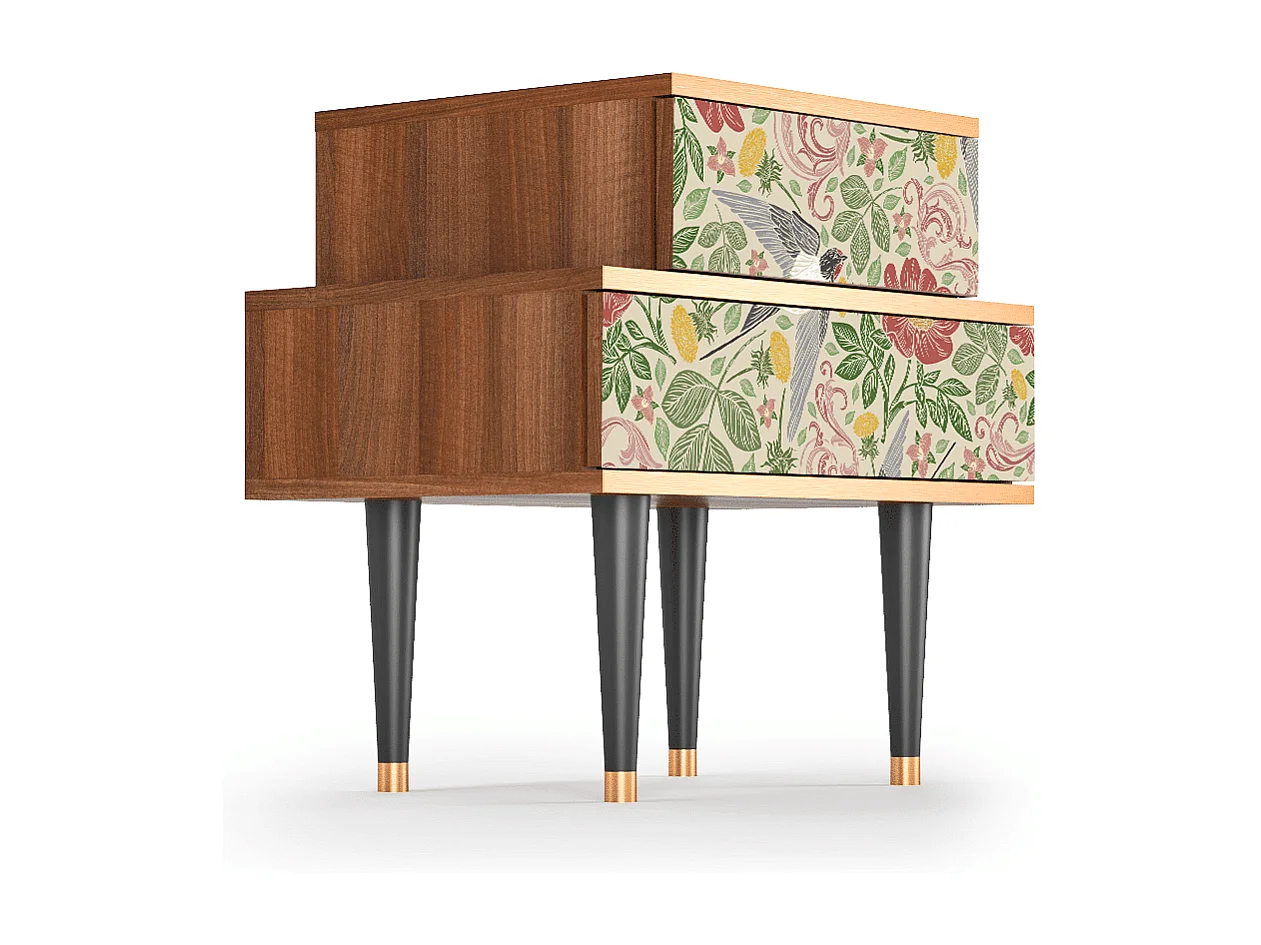 Criado-mudo - 58х58х41 cm - NS1 - Spring Swallow, Nogueira