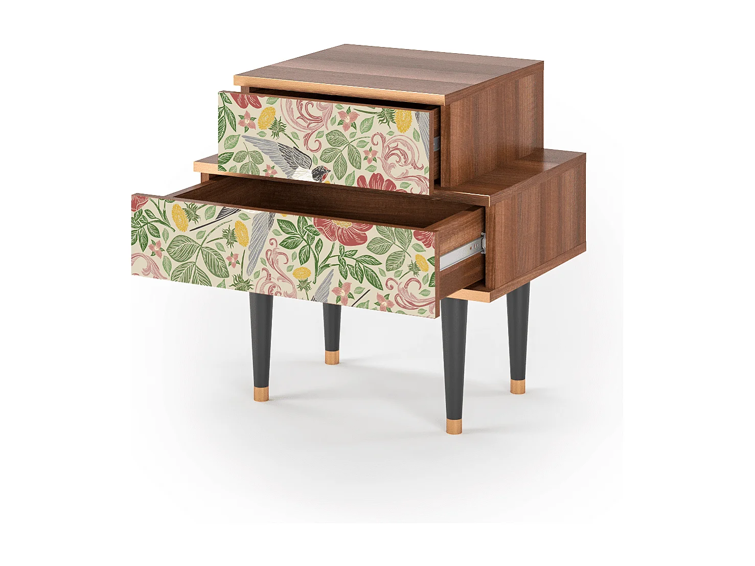 Criado-mudo - 58х58х41 cm - NS1 - Spring Swallow, Nogueira