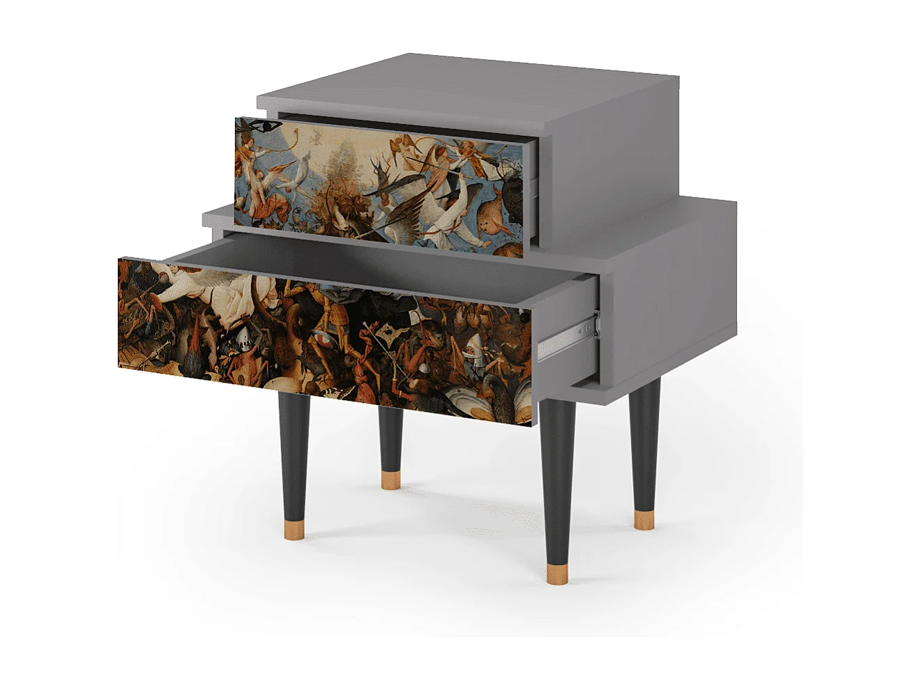 Comodino - 58х58х41 cm - NS1 - The Fall, Grigio