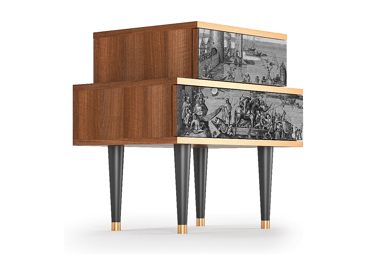 Stolik nocny - 58х58х41 cm - NS1 - Saint Martin, Orzech