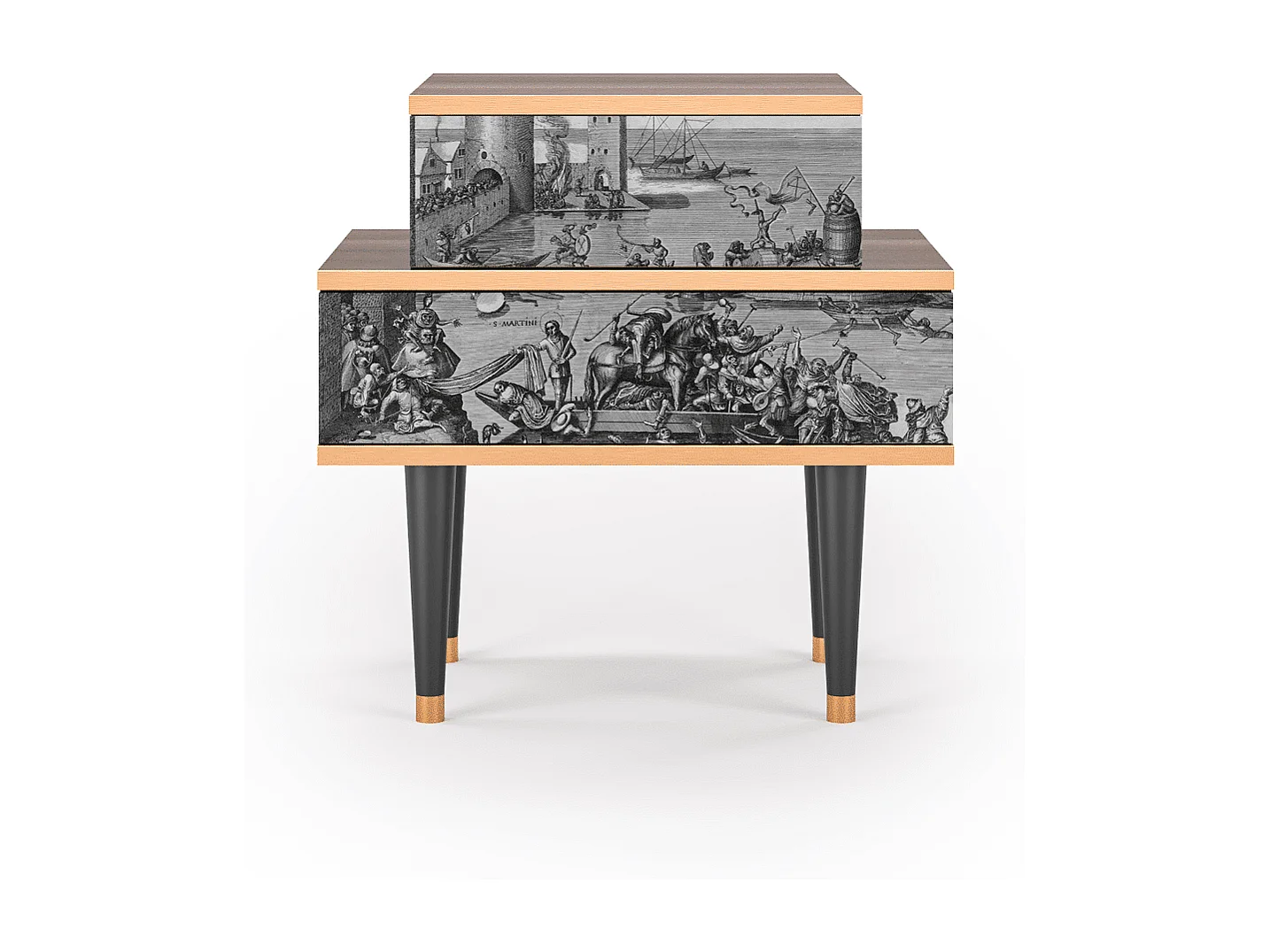 Table de nuit - 58х58х41 cm - NS1 - Saint Martin, Noyer