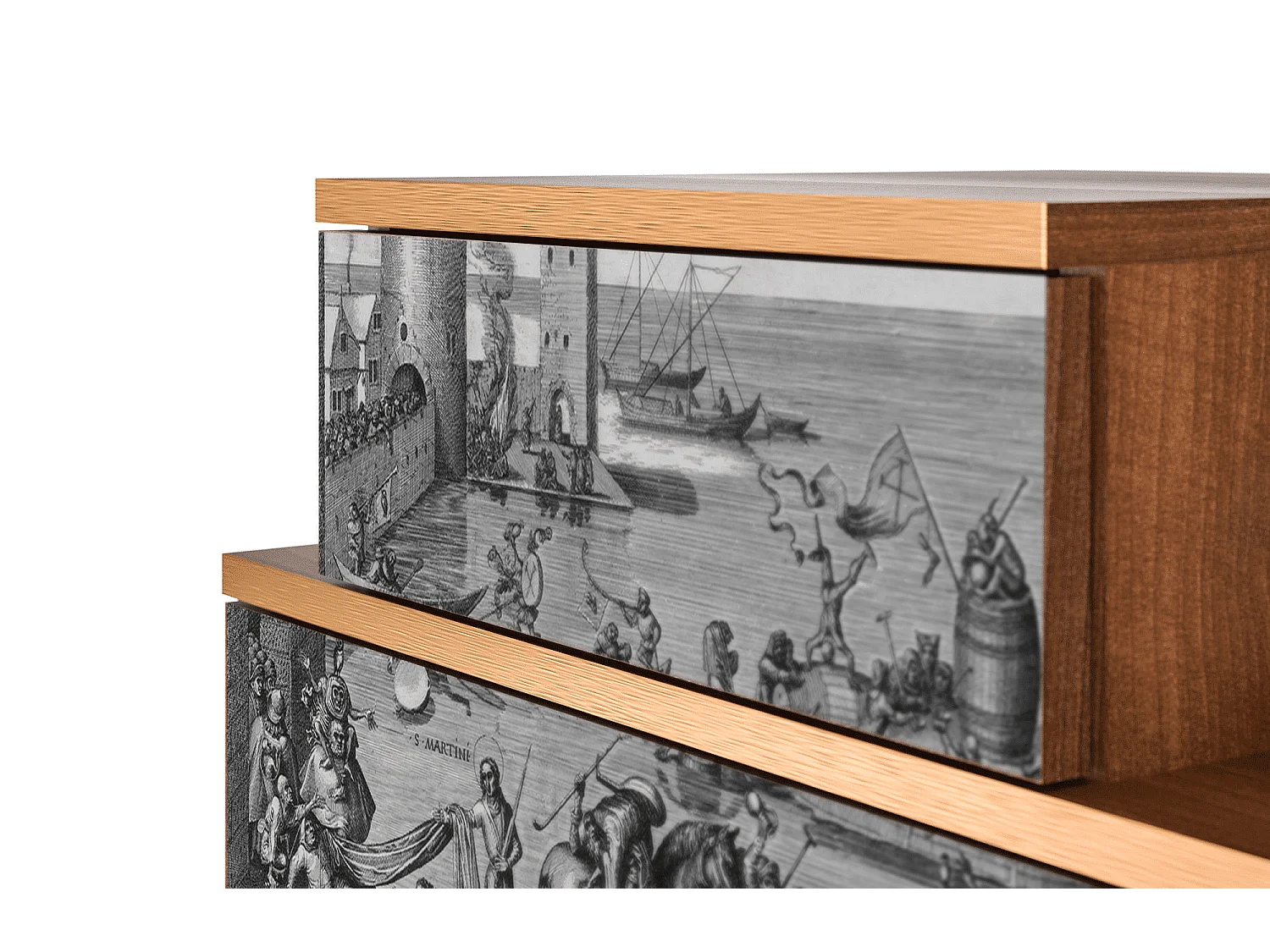 Table de nuit - 58х58х41 cm - NS1 - Saint Martin, Noyer