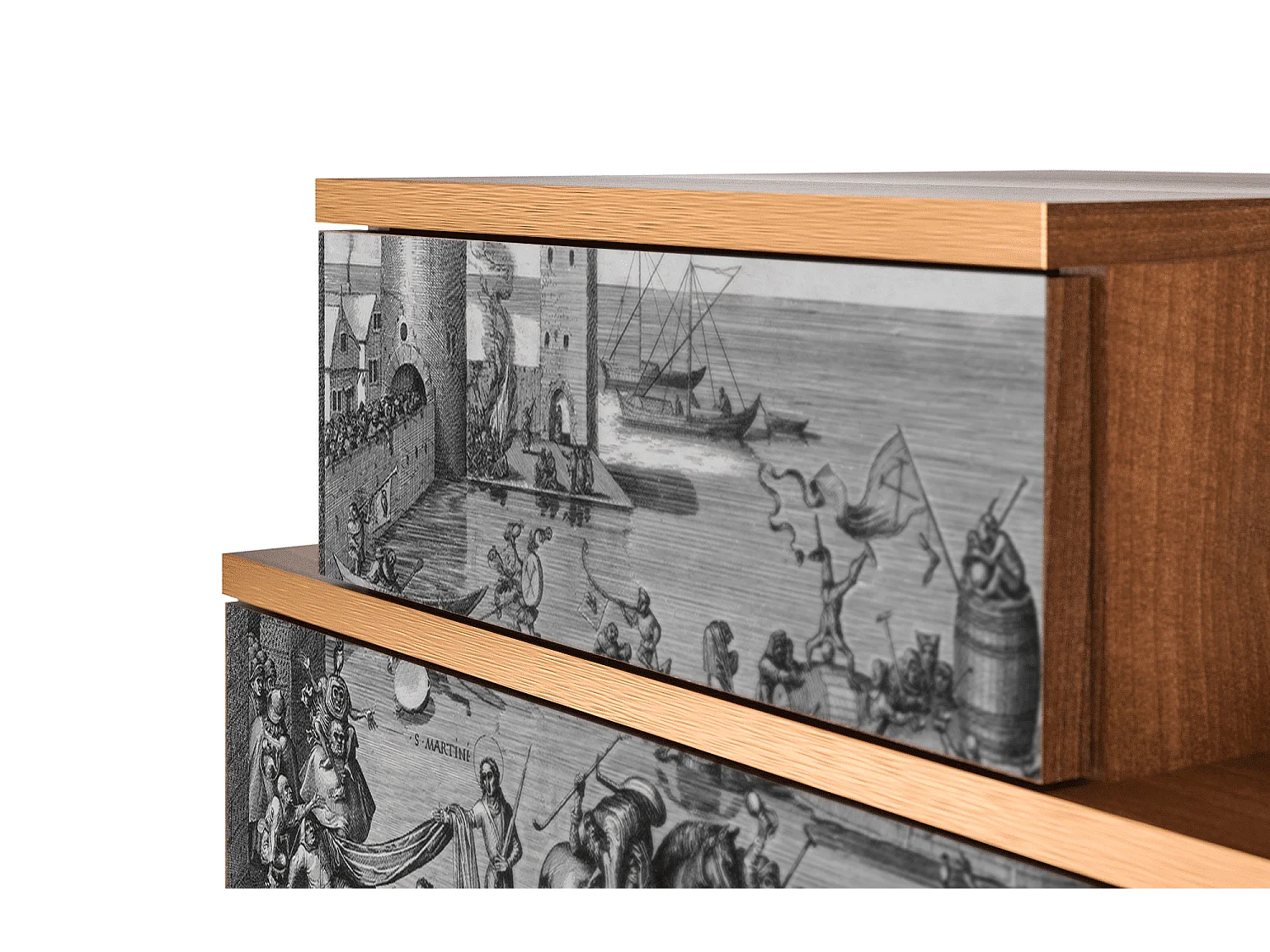 Stolik nocny - 58х58х41 cm - NS1 - Saint Martin, Orzech