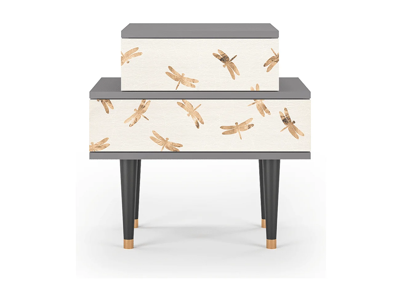 Stolik nocny - 58х58х41 cm - NS1 - Nude Dragonflies, Szary