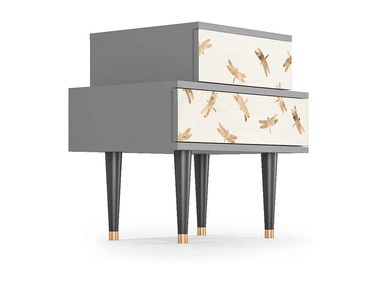 Criado-mudo - 58х58х41 cm - NS1 - Nude Dragonflies, Cinza