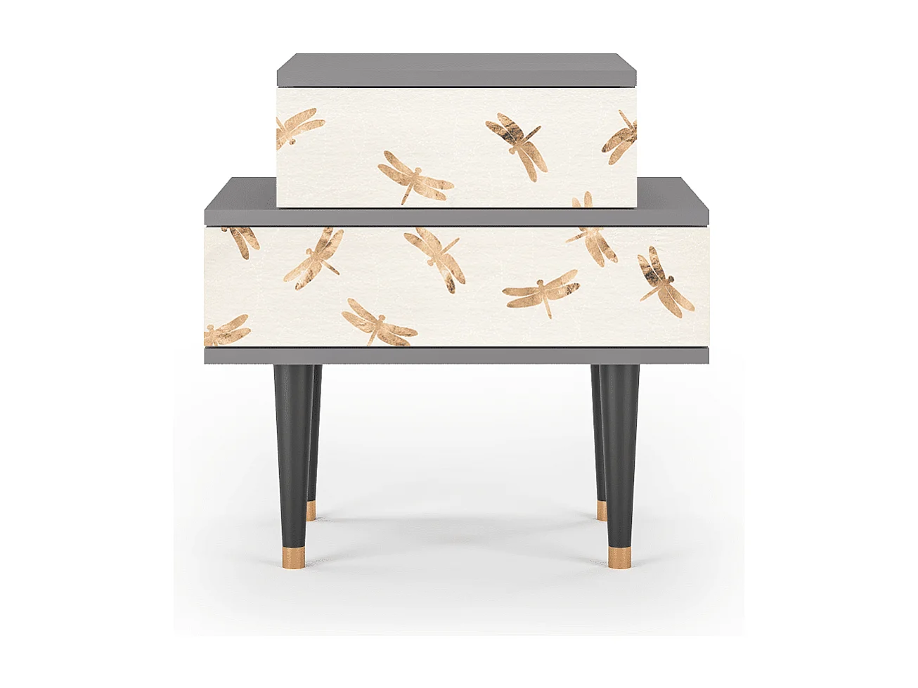 Stolik nocny - 58х58х41 cm - NS1 - Nude Dragonflies, Szary