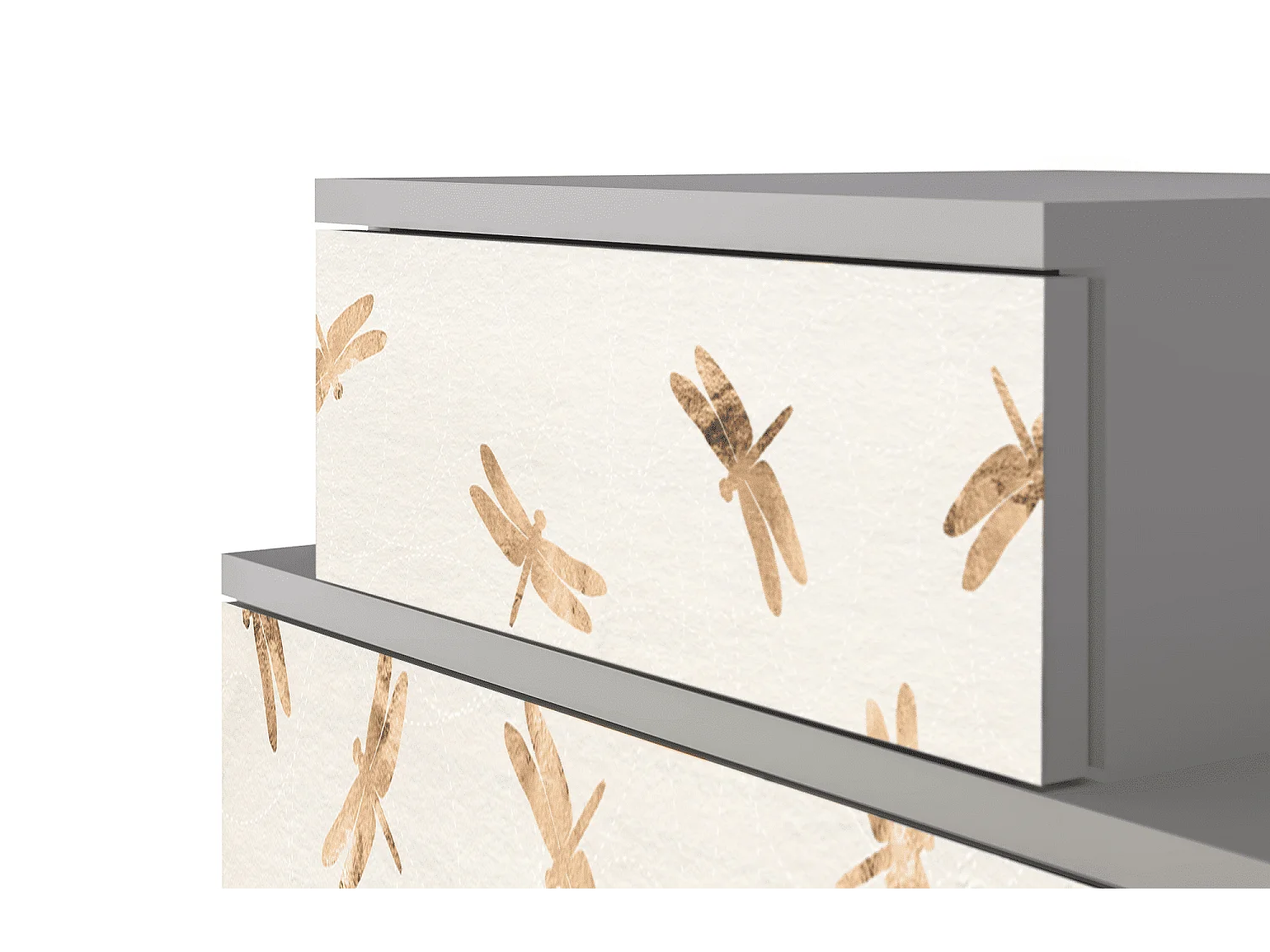 Stolik nocny - 58х58х41 cm - NS1 - Nude Dragonflies, Szary