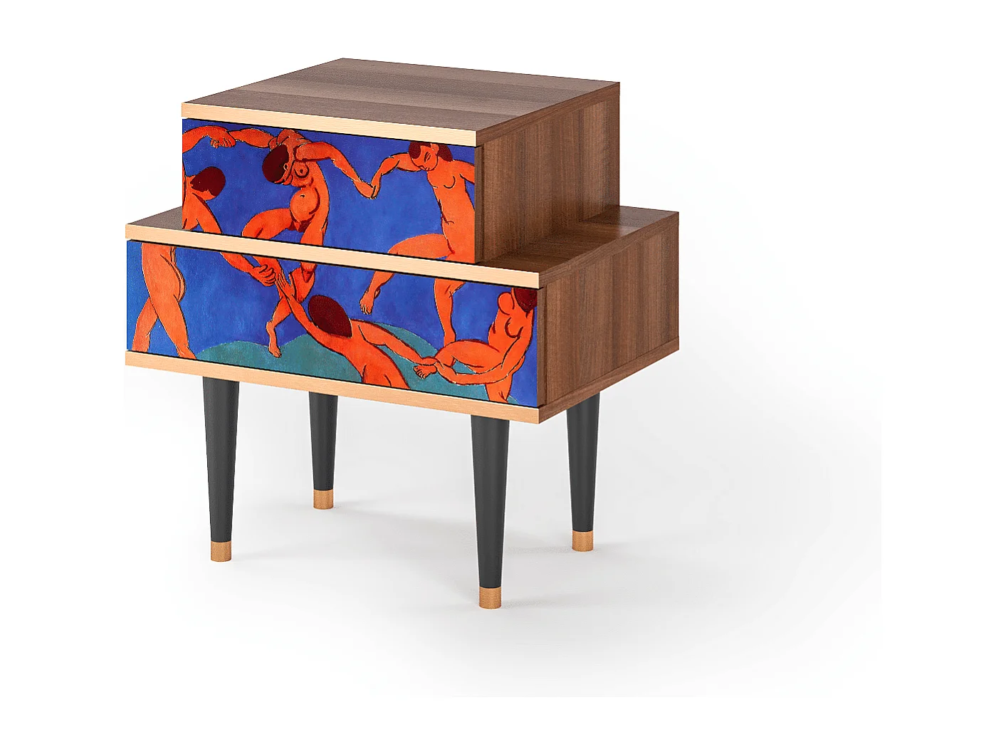 Stolik nocny - 58х58х41 cm - NS1 - The Dance by Matisse , Orzech