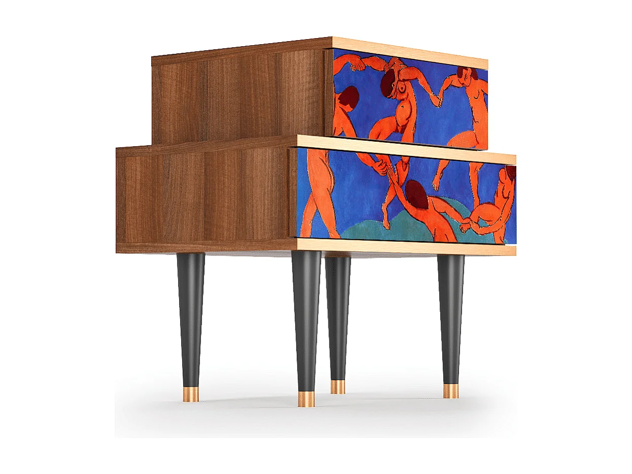 Table de nuit - 58х58х41 cm - NS1 - The Dance by Matisse , Noyer