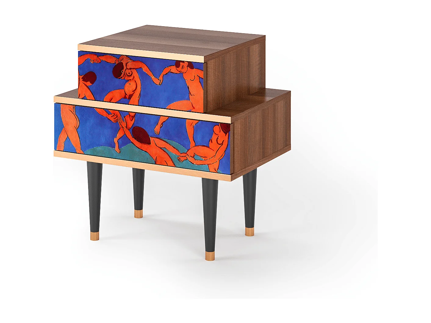 Stolik nocny - 58х58х41 cm - NS1 - The Dance by Matisse , Orzech