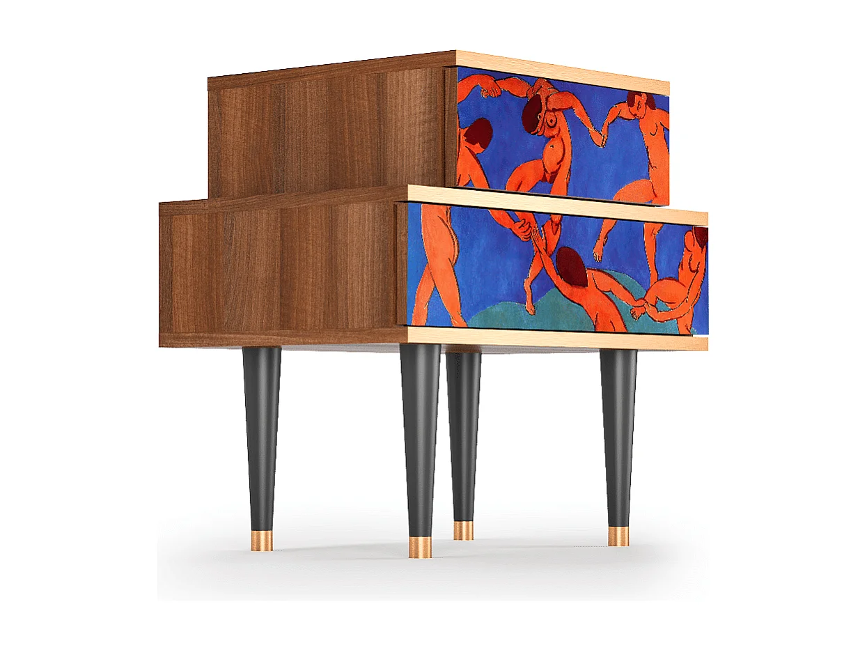 Stolik nocny - 58х58х41 cm - NS1 - The Dance by Matisse , Orzech