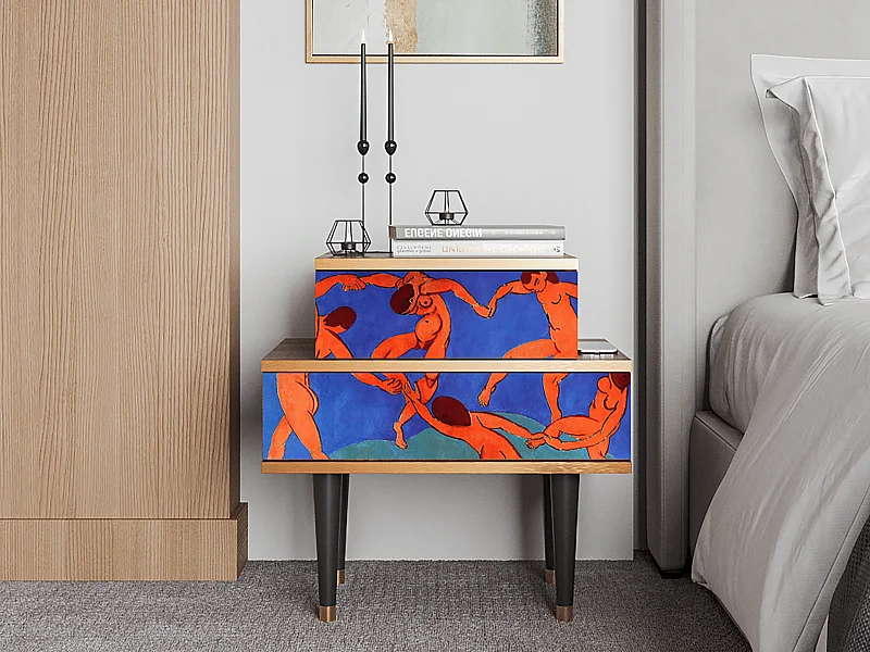 Table de nuit - 58х58х41 cm - NS1 - The Dance by Matisse , Noyer