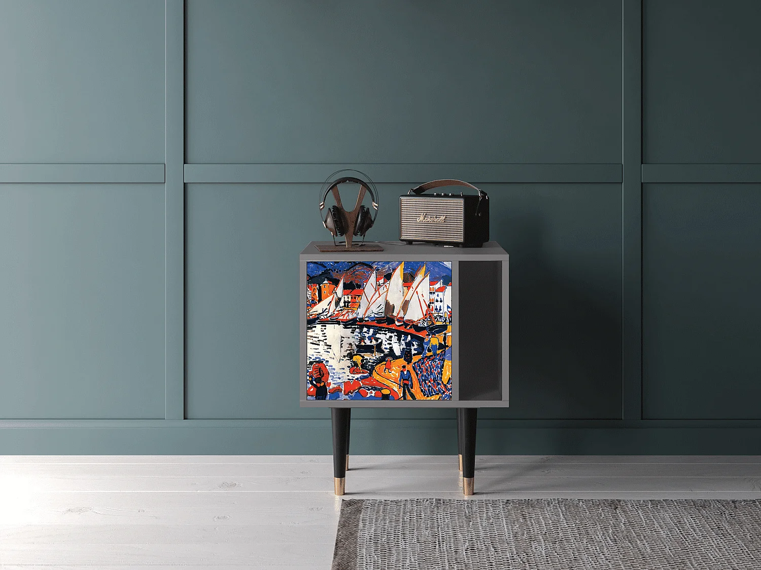 Table de nuit - 57х69х48 cm - S2 - Le Séchage des voiles , Gris