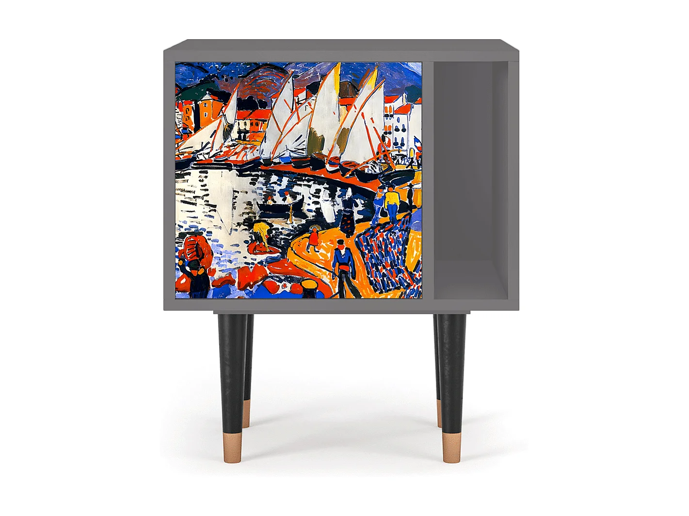 Table de nuit - 57х69х48 cm - S2 - Le Séchage des voiles , Gris