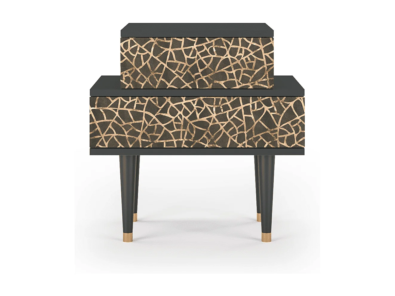 Table de nuit - 58х58х41 cm - NS1 - Enlarged Leaf, Anthracite