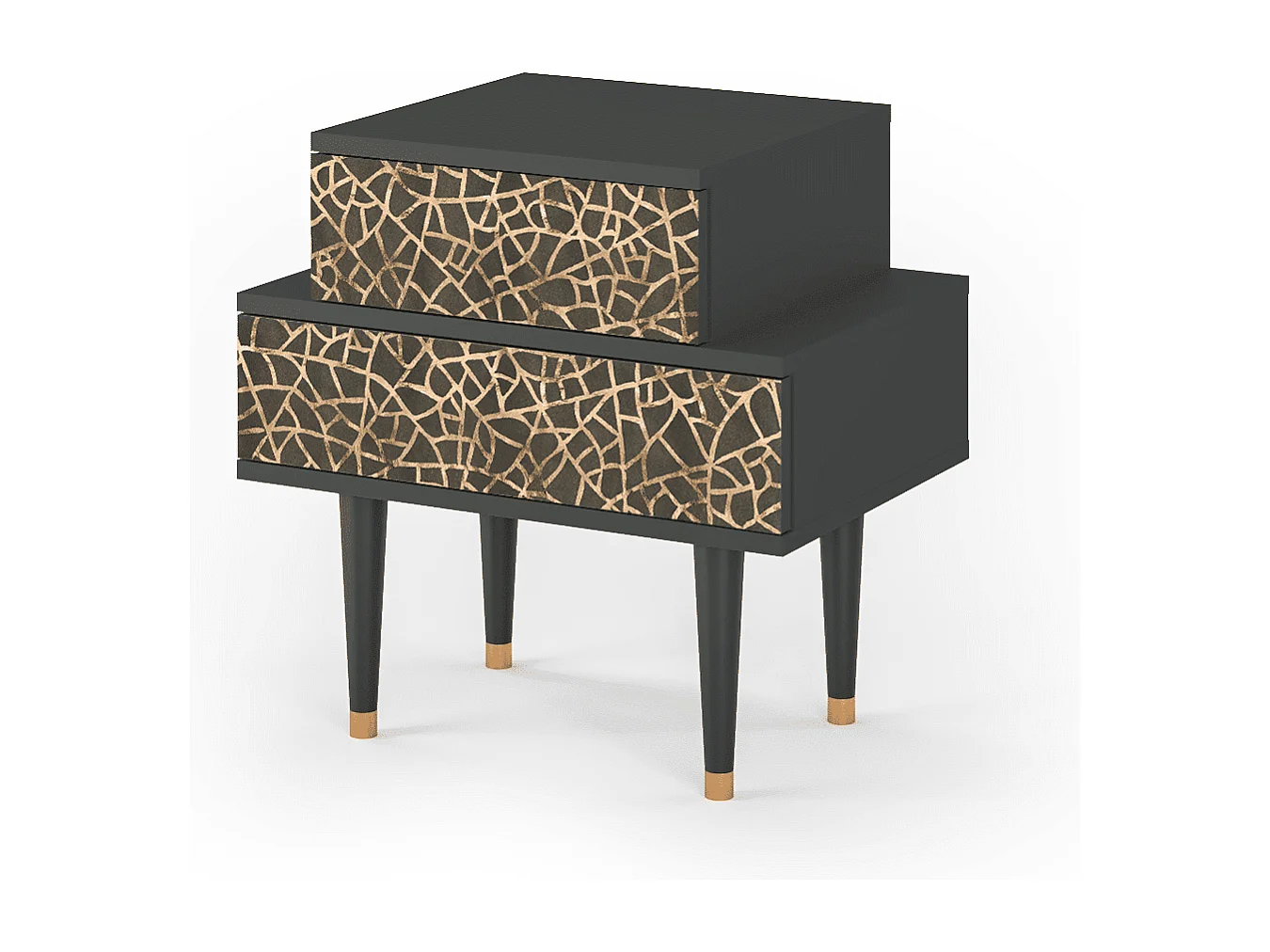 Table de nuit - 58х58х41 cm - NS1 - Enlarged Leaf, Anthracite