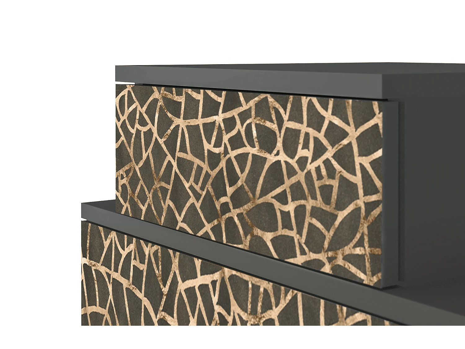 Table de nuit - 58х58х41 cm - NS1 - Enlarged Leaf, Anthracite