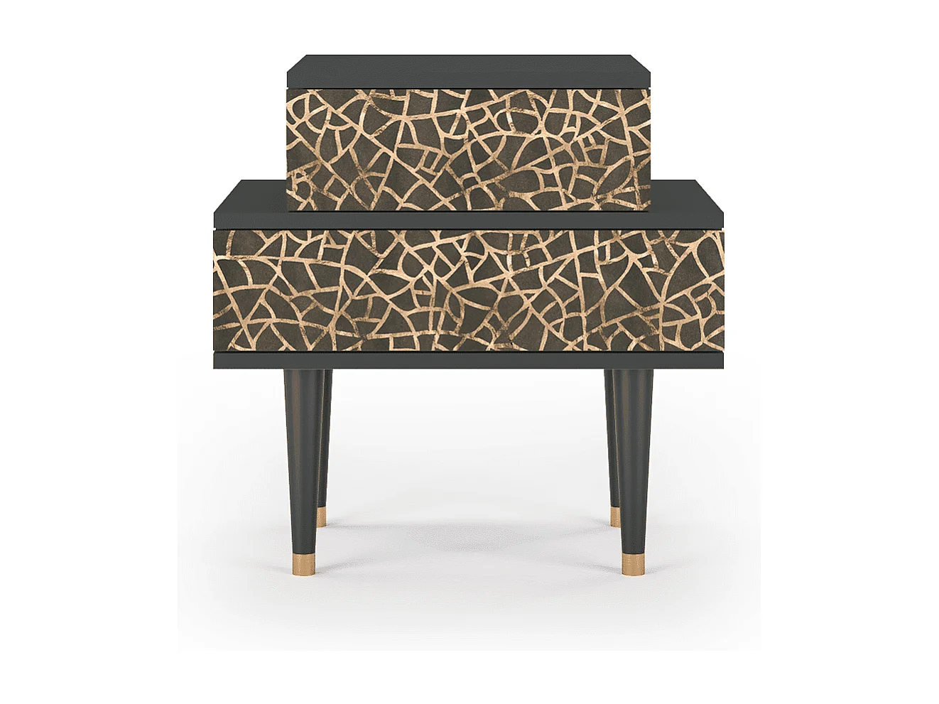 Table de nuit - 58х58х41 cm - NS1 - Enlarged Leaf, Anthracite