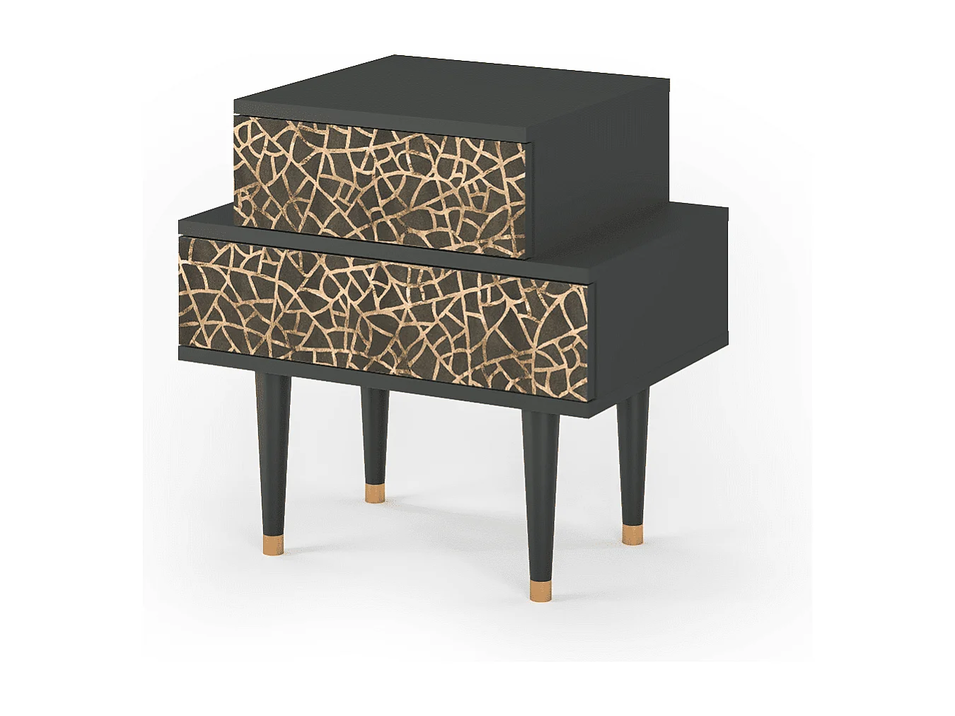 Table de nuit - 58х58х41 cm - NS1 - Enlarged Leaf, Anthracite