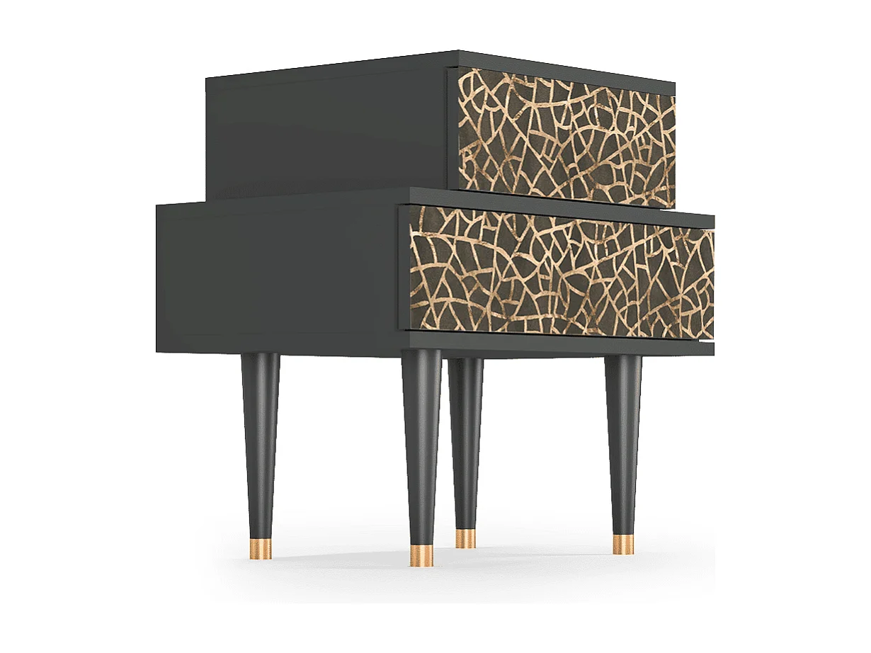 Table de nuit - 58х58х41 cm - NS1 - Enlarged Leaf, Anthracite