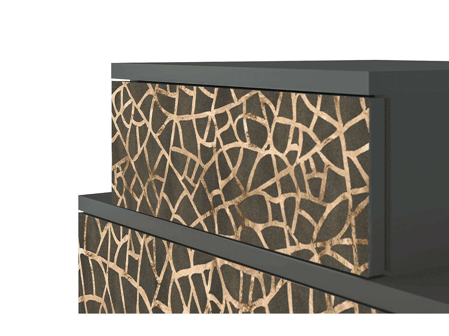 Table de nuit - 58х58х41 cm - NS1 - Enlarged Leaf, Anthracite