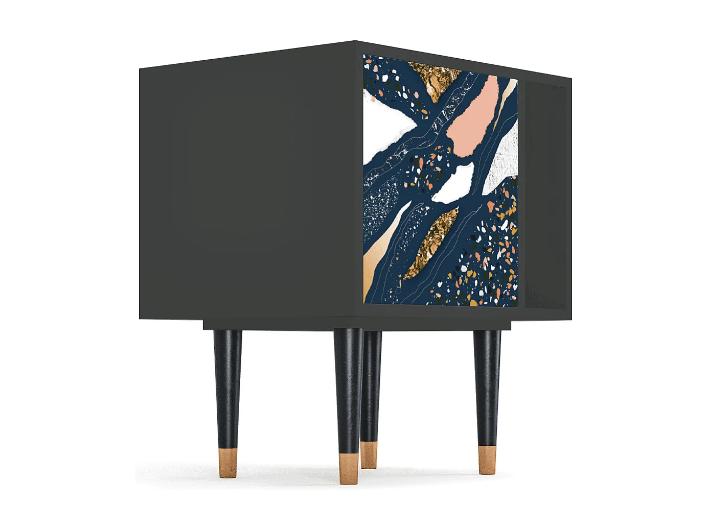 Stolik nocny - 57х69х48 cm - S2 - Nude Iceberg, Antracyt