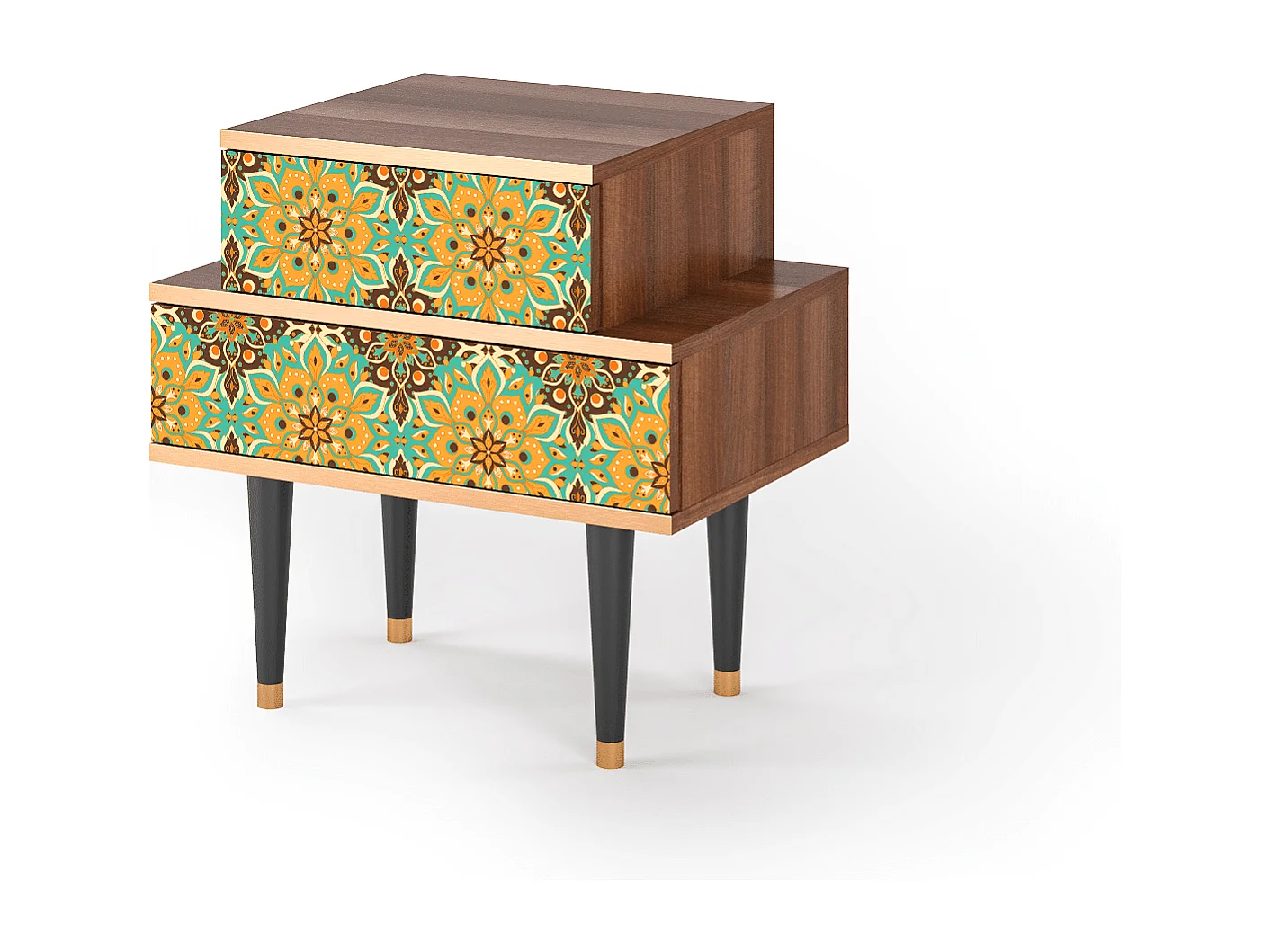 Table de nuit - 58х58х41 cm - NS1 - Indian Spices, Noyer