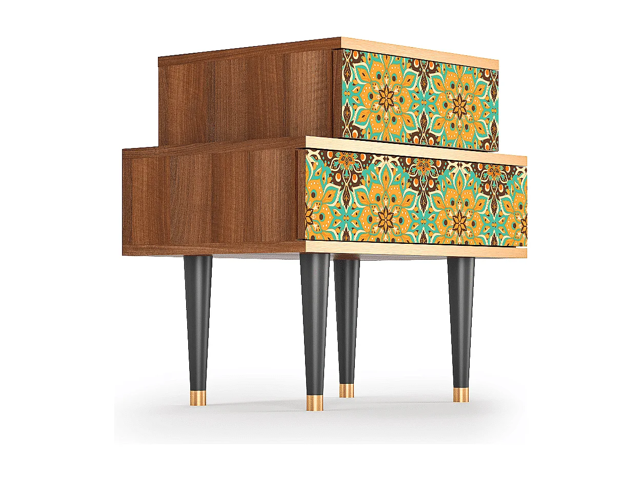 Mesita de noche - 58х58х41 cm - NS1 - Indian Spices, Nogal