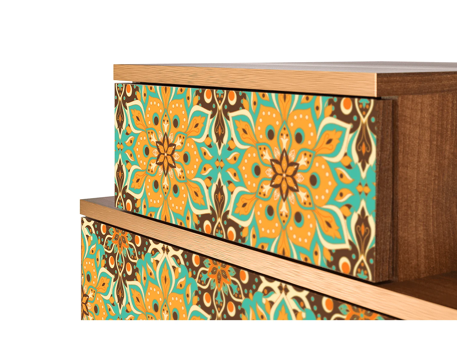 Mesita de noche - 58х58х41 cm - NS1 - Indian Spices, Nogal