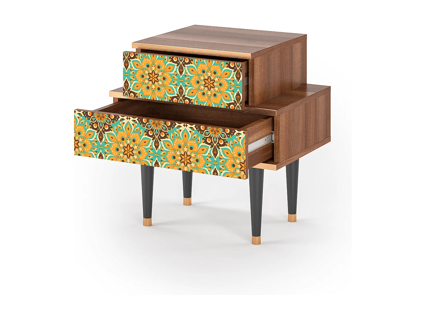 Mesita de noche - 58х58х41 cm - NS1 - Indian Spices, Nogal