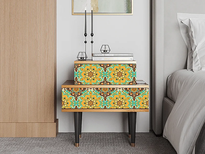 Table de nuit - 58х58х41 cm - NS1 - Indian Spices, Noyer