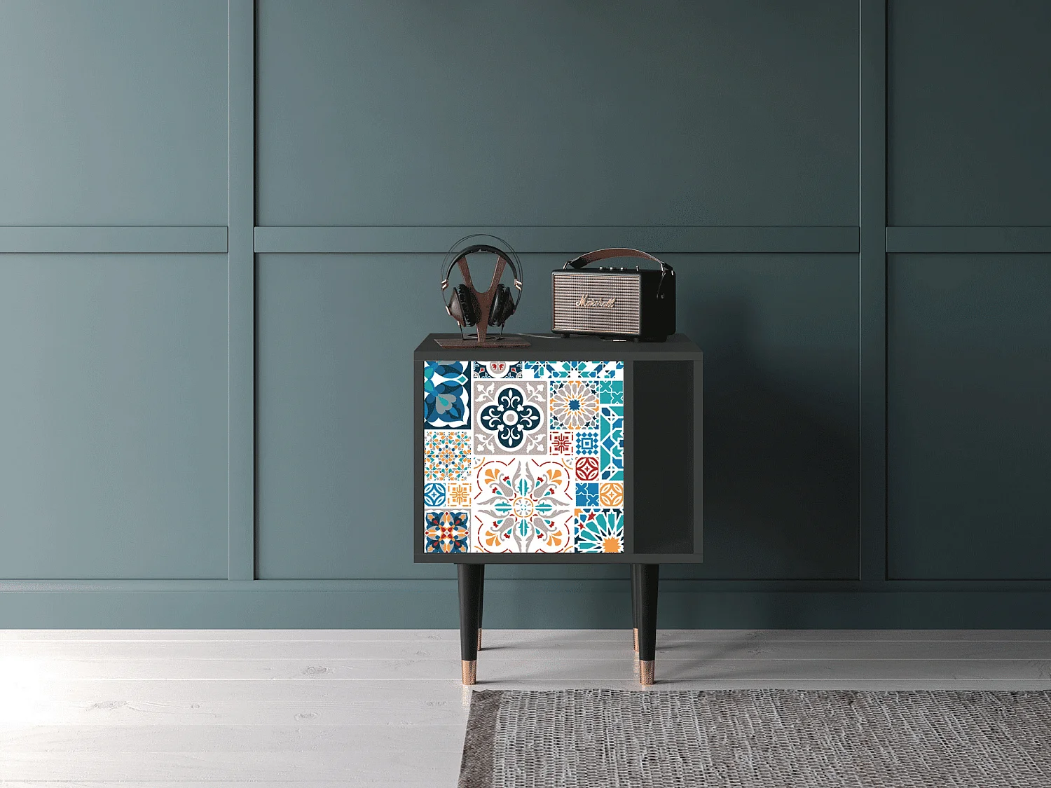 Table de nuit - 57х69х48 cm - S2 - Moroccan Market, Anthracite