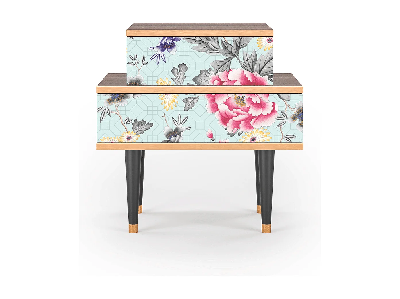 Criado-mudo - 58х58х41 cm - NS1 - Sky Garden, Nogueira