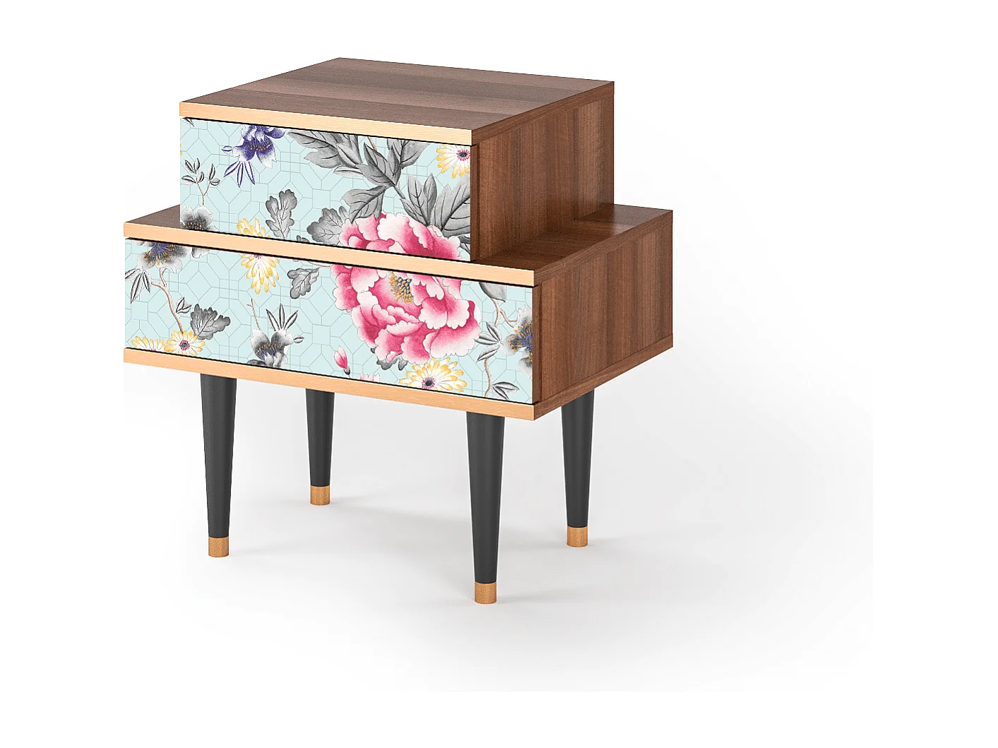 Criado-mudo - 58х58х41 cm - NS1 - Sky Garden, Nogueira