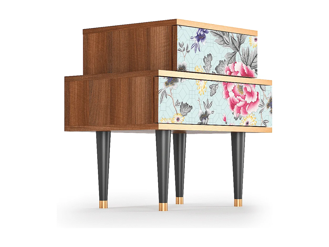 Criado-mudo - 58х58х41 cm - NS1 - Sky Garden, Nogueira