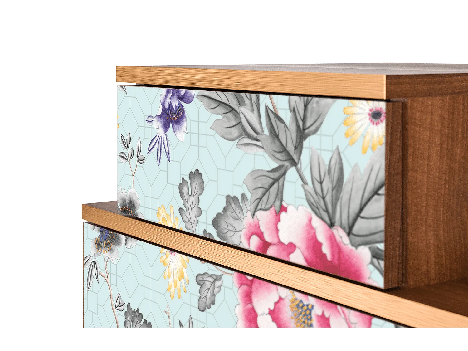 Stolik nocny - 58х58х41 cm - NS1 - Sky Garden, Orzech