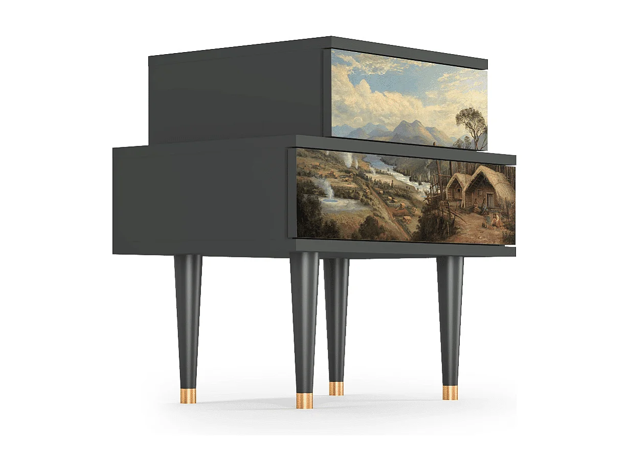 Table de nuit - 58х58х41 cm - NS1 - View Across the Plains , Anthracite