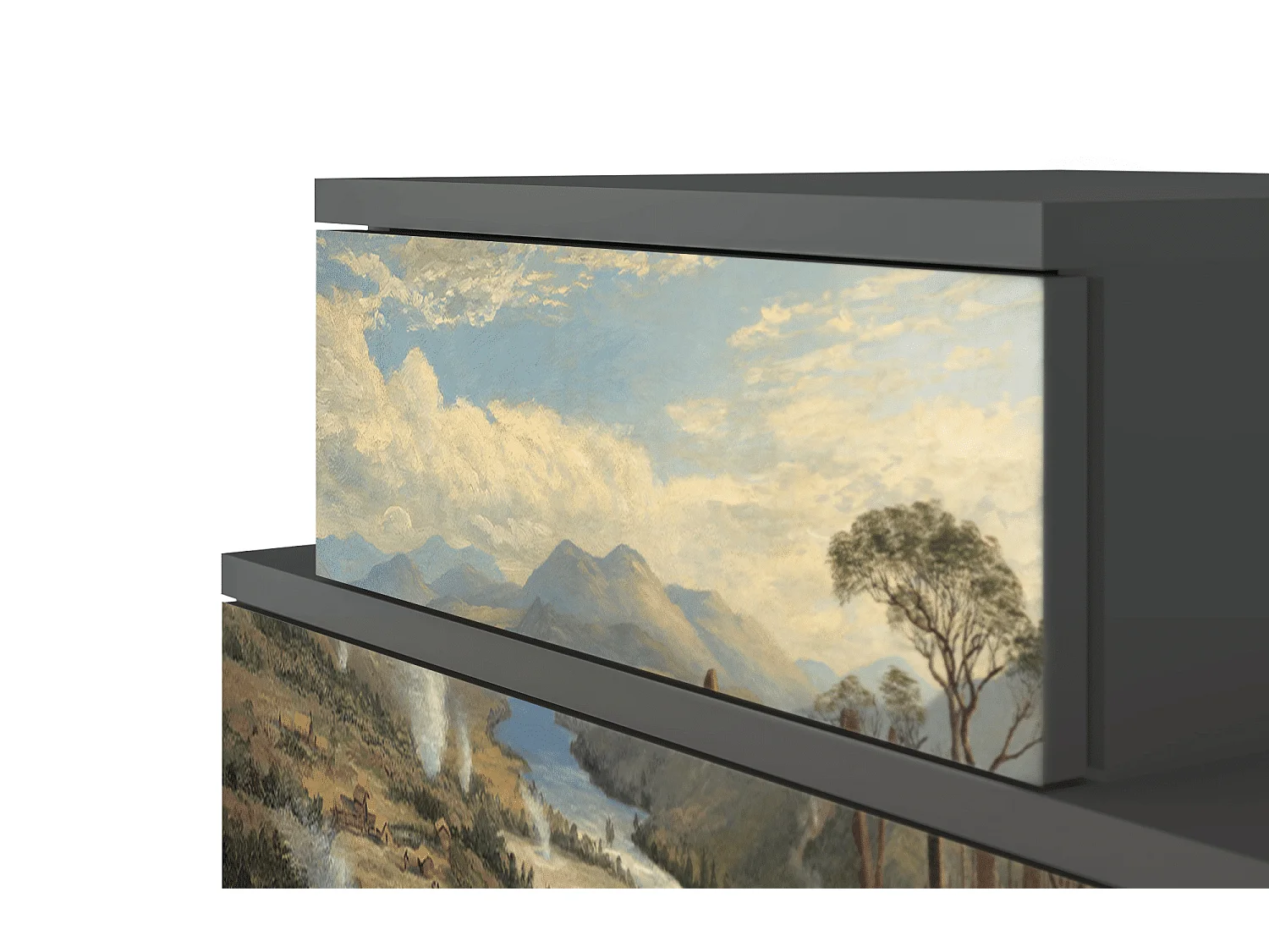 Table de nuit - 58х58х41 cm - NS1 - View Across the Plains , Anthracite